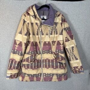 Burton Ski Jacket Womens Large Aztec Pattern Snowboarding